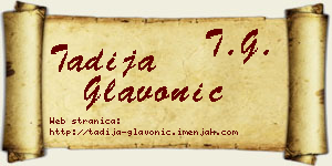 Tadija Glavonić vizit kartica